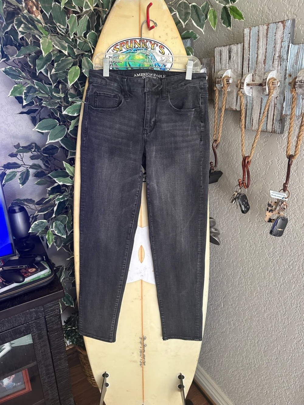 American Eagle Outfitters Black Wash Slim Jeans